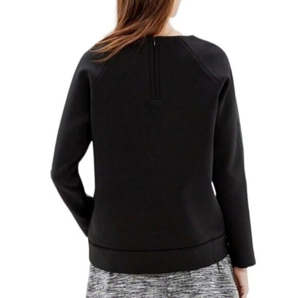 MADEWELL Women’s Small S Leather Insert Trim Black Longsleeve Top Shirt Madewell - Picture 2 of 14